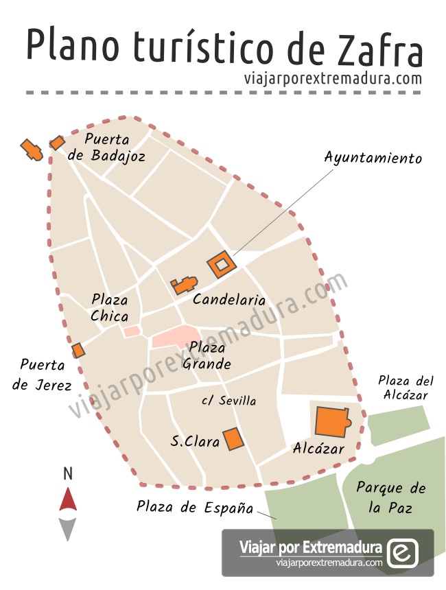 Plano turístico de Zafra