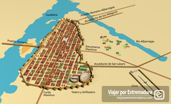 Aspecto orientativo de Augusta Emerita. 